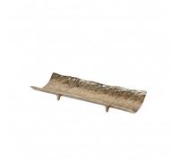 YWMJZEU Plateau En Aluminium avec Piètement Étiré Plateau Décoratif Contemporain Plat Présentation pour Console, Petit 49 18.5 H5cm, Nouveau Style Chinois, Avec Pieds, Doré