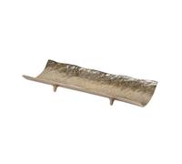 YWMJZEU Plateau en Aluminium Texturé Plateau Ovale Argenté pour Salon, Console, 58 X 19 X H6 Cm, Nouveau Style Chinois, Noir, Grand