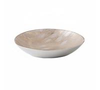 YWMJZEU Plateau Fruit Dish Verre Utilisation Polyvalente Plat En Verre Doré Bords Lisses Plateau Décoratif Doré pour Décoration, S, Amber Gold Spot