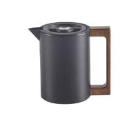 YWMJZEU Pot Isotherme avec Poignée En Bois Moderne Carafe Isotherme avec Bec Verseur Acier Inoxydable 304 Récipient Bec Verseur pour Bureau, Array, Noir, 0.6L
