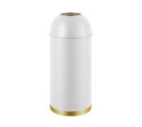 YWMJZEU Poubelle avec Dôme Professionnelle Poubelle Cylindrique Bac à Déchets pour Hôtels, Blanc, 35L Blanc Anneau Titane 300 780MM