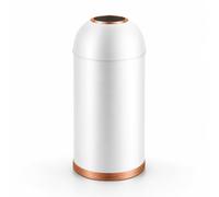 YWMJZEU Poubelle avec Dôme Professionnelle Poubelle Cylindrique Bac à Déchets pour Hôtels, Blanc, 35L Blanc Anneau Or Rose 300 780MM