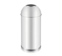 YWMJZEU Poubelle Dôme Cylindrique Poubelle avec Ouverture Ronde Professionnelle Collecteur Déchets pour Professionnels, Restaurateurs, 48L Blanc Anneau Acier, 350 810MM