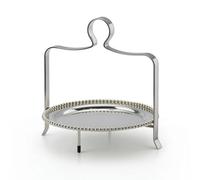 YWMJZEU Présentoir à Gâteau Morne Présentoir à ssert Transportable Support à ssert avec Poignée pour Buffet , Argent , 1 Niveau, Support En Acier Inoxydable Avec Plateau À Billes D Acier