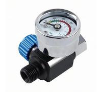 YWMJZEU Régulateur Pression Pulvérisateur Peinture Cadran Analogique Manomètre Compact d'air Bague Chrome Outil Pneumatique, Bleu, Bleu