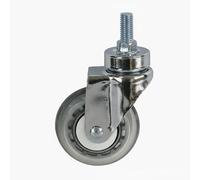 YWMJZEU Roulette Médicale Roulette Pivotante Roulette Freinée Roulette Filetée avec Roue PU Silencieuse et Pédale Nylon pour Verrouillage Ferme et Déplacement, 3IN-B, Chrome M12 Pivotant-B