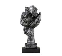 YWMJZEU Sculpture Visage avec Main Créatif Buste Abstrait Élégant Statuette pour Amateurs d'art, Salon, Bureau, Argent