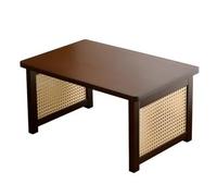 YWMJZEU Table Basse Pliante sans Installation Table Tatami Pliante Peu Encombrante pour Chambre, Salon, 80cm, Noyer