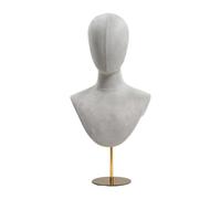 YWMJZEU Tête de Mannequin, Présentoir Moderne pour Perruques, Colliers, Casques Audio et Accessoires de Tête, Gris Clair