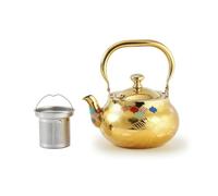YWMJZEU Théière En Acier Inoxydable avec Infuseur Décorative Théière En Acier Inoxydable Maintien Au Chaud Vaisselle pour Cuisine, Doré, 2.5L