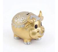 YWMJZEU Tirelire Taureau Originale Tirelire avec Ouverture Compacte Cagnotte pour Enfants, Collectionneurs, Doré, Grand, sans Accès