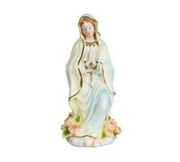 YWMJZEU Vierge Lumineuse Lumineux Statuette la Mère Bénie Porcelaine Statue Mère pour Croyants, Collectionneurs, Chambre, 20 Cm, Style Européen, Vierge Marie avec Lumière