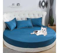 YWQJL Protege Matelas Drap-Housse Rond Protège Matelas Housse Matelas Protection Matelas Doux Drap-Housse en Élastique Respirant(8,Diameter 230cm)