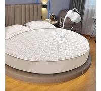 YWQJL Protege Matelas Drap-Housse Rond Protège Matelas Imperméable Housse Matelas Protection Matelas Doux Drap-Housse en Élastique Respirant(01,Diameter210cm)