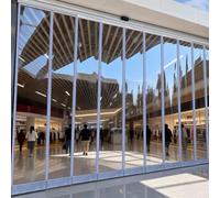 YWQJL Rideau À Lanières Rideau De Porte Exterieur Rideaux À Lamelles Transparent Imperméable Rideau Laniere PVC Coulisse À Gauche Et À Droite Facile À Installer(2 mm,H280cmxW50cm)