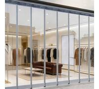 YWQJL Rideau À Lanières Transparent Rideau De Porte Exterieur Rideaux À Lamelles Verticales Plastique Imperméable Rideau Laniere PVC Facile À Installer(0.8 mm,H270cmxW50cm)