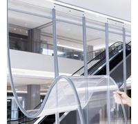 YWQJL Rideau De Porte Exterieur Rideaux À Lamelles Rideau À Lanières Transparent Imperméable Rideau Laniere PVC Coulisse À Gauche Et À Droite Facile À Installer(1.4mm,H240cmxW40cm)