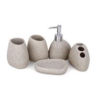 YWXG Set d'accessoires de Salle de Bain 5 pièces Simplicité Moderne Accessoires de Salle de Bain Distributeur de Savon Porte-brosses à Dents Support de Savon Tasse de rinçage Ensemble