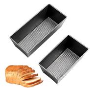 YXHZVON 2 Moule à Cake noir Antiadhésif, Moule à Pain en Acier au Carbone Rectangulaire, Petit Moule à Gâteau Moule pour le Pain, le Pain à la Banane et les Sandwichs(21x11.5x7.5 / 25x11.5x7.5 cm)