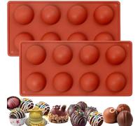YXHZVON 2 Moule Silicone Demi Sphère 8 Cavités Moule Sphérique en Silicone | DIY Moule Boule Silicone, 3D Moule Gâteau Demi Sphère Set, Sans BPA,Antiadhésif,pour Chocolats Gelées Mousse de Dôme