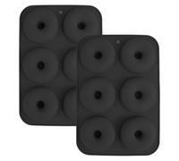 YXHZVON 2 Pièces Moule Donuts Silicone, Moule Muffins Silicone, 6 Cavités Beignets Antiadhésifs Moule, Moule Gâteau de Qualité Alimentaire Sans Bpa (Noir)