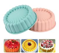 YXHZVON Lot de 2 moules à gâteau Charlotte en silicone anti-adhésif de 20,3 cm pour gâteau, gelée, gélatine, pain (rose + bleu)