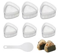 YXHZVON Lot de 6 Moule Onigiri Triangle, Revêtement Antiadhésif Triangulaire Moules à Sushi avec 1 Cuillère à Riz, Moule à Presse à Sushi pour Machine à Onigiri DIY (3 Grands et 3 Petits)