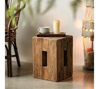 YXLLGS Retro Table d'Appoint en Bois Massif, Tabouret Cube Polyvalent, Table Décorative Portable pour Un Usage Quotidien et la Décoration Intérieure à la Maison(30x30x42cm/11x11x16in)