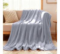 YXRS Plaid Polaire 170 x 240 cm Flanelle Doux et Chaude Plaid Tout Doux Polyvalente pour Printemps Automne Canapé Ou Lit, Gris Clair