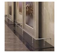 YXXSDP Kit de Repose-Pieds de Bar Barre Comptoir Repose-Pieds Garde-Corps, 80/100/200/300cm Longue Ronde Tube Support Tige avec vis & Connecteur Interne, Noir/Or/Argent/Or Rose(Silver,300cm/9.8ft)
