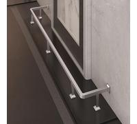 YXXSDP Kit de Repose-Pieds de Bar Kit Complet Repose-Pieds pour Bar doré/argenté, Repose-Pieds carré en Acier Inoxydable pour comptoir Cuisine, Ensemble Fixation Murale et au Sol(Silver,111cm/3.6ft)