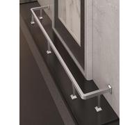 YXXSDP Kit de Repose-Pieds de Bar Repose-Pieds Robuste en Acier Inoxydable pour comptoir Bar, Kit Repose-Pieds en métal brossé, Garde-Corps pour îlot Cuisine, Réception d’hôtel(Silver,142cm/4.7ft)