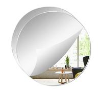 YXYAOLEE Lot de 2 Miroirs Ronds en Acrylique Non Verre Plaque de Miroir Rond Auto-Adhésif Miroir Rond Stickers Muraux pour la Maison Salon Chambre Décor (24 * 24cm)