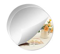 YXYAOLEE Miroirs Ronds en Acrylique Plaque de Miroir Ronde Non en Verre Auto-Adhésifs Autocollants Muraux de Miroir Rond pour la Maison Salon Chambre Décor Épaisseur 2.5mm(30 * 30cm)