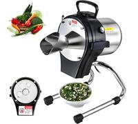 YXYLJOZ Coupe-légumes électrique, Hachoir Professionnel 110 W pour oignons Nouveaux, ciboules, ail, Gingembre, Piment et Pommes de Terre, épaisseur de Coupe : 1 à 5 mm, Lame en Acier