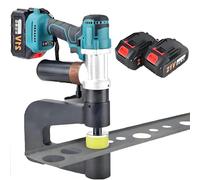 YXYLJOZ Jeu de poinçonneuses hydrauliques sans Fil pour métaux, 6 Matrices de 16 à 32 mm, Profondeur de Coupe de 150 mm, pour Acier, cuivre, Aluminium, Fer et alliages d;Aluminium.