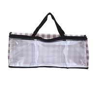 YYALYYON pour Sac de Rangement, Tissu imperméable de Haute qualité, Organisateur Durable résistant à l'usure avec poignée Confortable, fenêtre Transparente pour Une Identification (Grille à café)