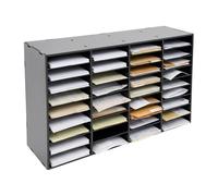 YyanLAK Étagère à documents, armoire de tri avec 24/36 compartiments pour travaux scolaires, livres, magazines, dossiers, brochures et formulaires (36 compartiments, noir)