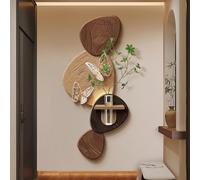 YYBHKHBY Peinture Créative Grès Avec Vase Et Plante Artificielle,Décoration Murale 3D Sculpture Murale Paysagère Créative,Tons Beiges Fresque Murale Grès Pour Salon Chambre,C,55x120cm