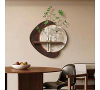 YYBHKHBY Tableau Décoratif 3D Fresque Murale Suspendue avec Vase Et Plante Artificielle,Sculptures Murales Style Vintage,Peinture Décorative en Relief pour Salon Couloir Bureau