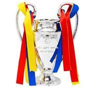 YYDSTES Réplique Trophée de la Ligue des Champions,Trophées des Champion d'europe De Football avec 3 éVentails De Rubans De Couleur Décorations pour La Maison Collection Ornements D'affichage,32cm