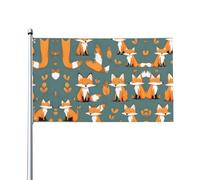 YYHHAOFA Bannières d'extérieur en polyester durable pour pelouse, terrasse et décorations de fête - Motif renard jaune - 0,9 x 1,5 m