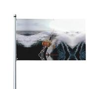 YYHHAOFA Bannières d'extérieur imprimées de canne à pêche de 0,9 x 1,5 m - Drapeau en polyester durable pour pelouse, terrasse et décorations de fête
