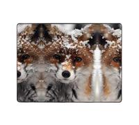YYHHAOFA fox snow Prints Tapis de sol antidérapant en peluche avec mousse à mémoire de forme - Absorbant et résistant à la décoloration - 160 x 121,9 cm