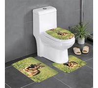 YYHHAOFA Lot de 3 tapis de bain ultra doux et absorbants, motif berger allemand, 61 x 40,6 cm, pour un confort de maison comme au spa, 61 x 40,6 cm
