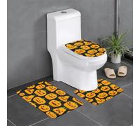 YYHHAOFA Lot de 3 tapis de salle de bain en microfibre pelucheuse pour plus de confort et de durabilité Motif citrouille d'Halloween 61 x 40,6 cm
