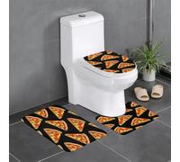 YYHHAOFA Lot de 3 tapis de salle de bain en peluche en microfibre pour plus de confort et de durabilité Motif pizza 61 x 40,6 cm