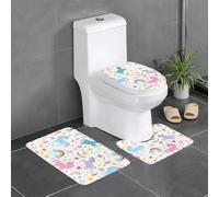 YYHHAOFA Lot de 3 tapis de salle de bain ultra doux et absorbants pour un confort semblable au spa Motif licornes roses 61 x 40,6 cm
