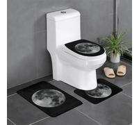 YYHHAOFA Moon Prints Lot de 3 tapis de salle de bain en peluche pour un confort absorbant, confortable et protection du sol antidérapant 61 x 40,6 cm
