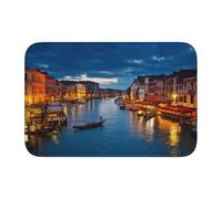 YYHHAOFA Tapis de bain avec ourlet imprimé Venice Night - 40 x 60 cm - Bien conçu pour un confort semblable au spa et un nettoyage facile